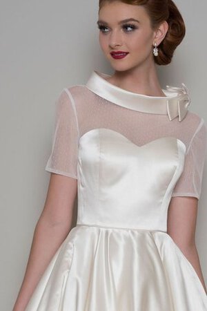 Abito da Sposa con Manica Corte Moderno Formale E Informale Lupetto in Tulle Elegante - Foto 3