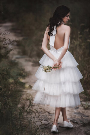 Robe de mariée elevé de lotus avec nœud à boucles frappant spécial - Photo 4