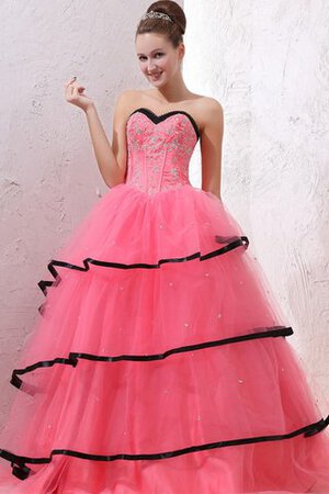 Abito Quinceanera con Perline Cuore A-Line Ball Gown - Foto 3