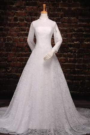 Abito da Sposa Fuori dalla spalla Sotto Ginocchio in Tulle con Maniche Lunghe A-Line in pizzo - Foto 1