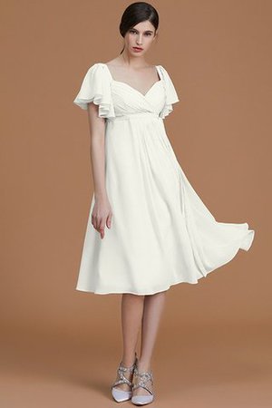 Gerüschtes Normale Taille Mini Brautjungfernkleid mit Herz-Ausschnitt mit Empire Taille - Bild 22