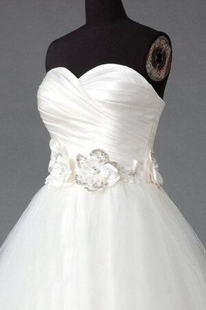 Duchesse-Linie Herz-Ausschnitt gerüschtes luxus einfaches bodenlanges Brautkleid - Bild 3