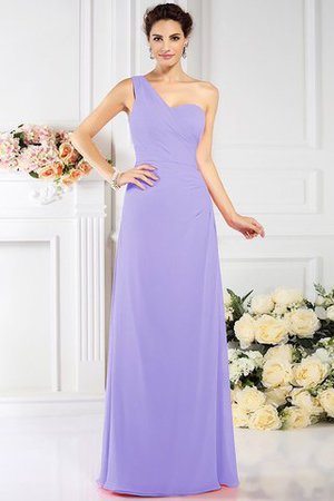 Robe demoiselle d'honneur plissé avec zip en chiffon au drapée a-ligne - Photo 18