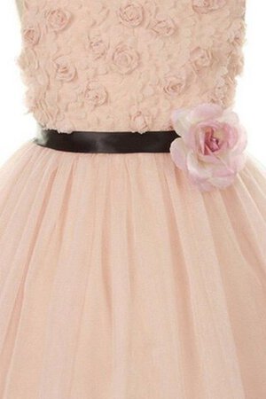 Robe de cortège enfant plissé avec fleurs ligne a manche nulle - Photo 3