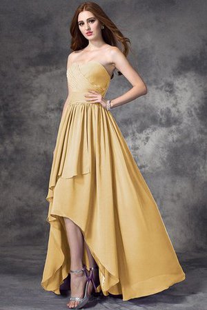 Robe demoiselle d'honneur naturel ligne a de lotus avec chiffon haut bas - Photo 12