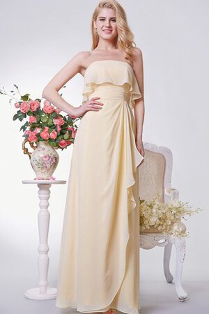 Robe demoiselle d'honneur moderne ruché de lotus de bustier avec sans manches - Photo 1
