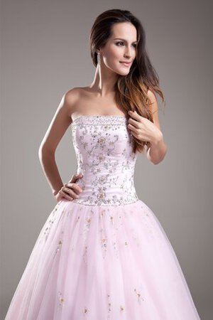 Robe de quinceanera en organza de bustier de mode de bal textile en tulle avec perle - Photo 4