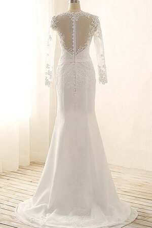 Robe de mariée facile vintage appliques avec perle avec manche longue - Photo 5