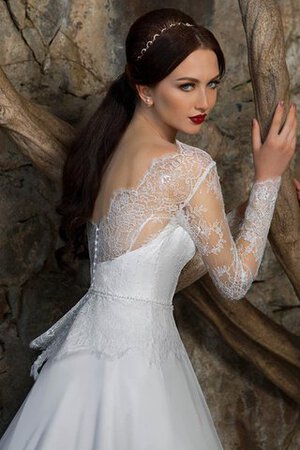 Robe de mariée luxueux classique appliques ligne a avec chiffon - Photo 5