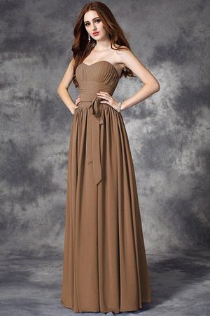 Robe demoiselle d'honneur longue naturel avec chiffon fermeutre eclair manche nulle - Photo 4