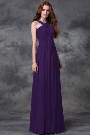 Robe demoiselle d'honneur longue avec zip ruché avec sans manches avec chiffon - Photo 13