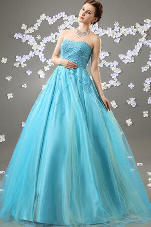 Duchesse-Linie A-Linie Perlenbesetztes Tüll Quinceanera Kleid - Bild 4