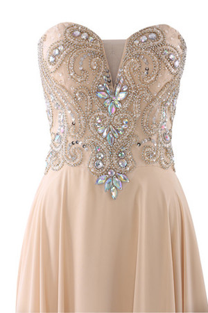 Robe de bal derniere tendance ligne a de bustier en chiffon v encolure - Photo 2