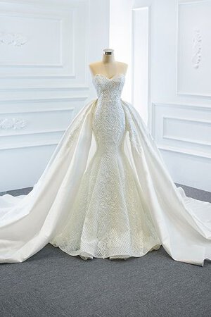 Absorbierend Herz-Ausschnitt Elegantes Sittsames Brautkleid mit Bordüre - Bild 1