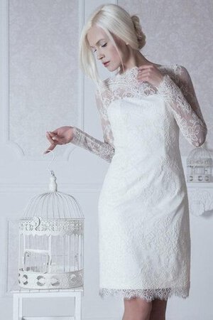 Abito da Sposa Allacciato in pizzo con Maniche Lunghe con Applique Lupetto Formale E Informale - Foto 3