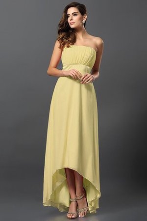 Robe demoiselle d'honneur courte de bustier a-ligne avec chiffon asymétrique - Photo 8