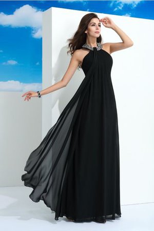 A Linie Chiffon Reißverschluss Nackenband Formelles Abendkleid - Bild 3