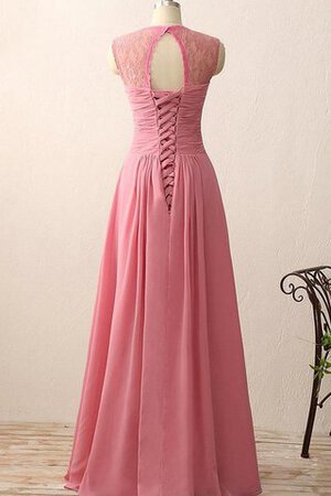 Robe demoiselle d'honneur avec décoration dentelle col en forme de cœur ligne a avec chiffon - Photo 2