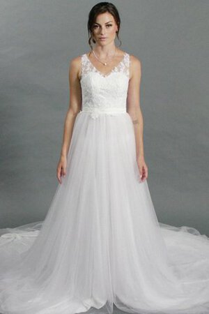 Abito da Sposa sogno Naturale V-Scollo in pizzo Lungo Puffy - Foto 1