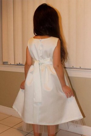 Robe de cortège enfant plissé de lotus avec ruban a-ligne de tour de ceinture empire - Photo 3