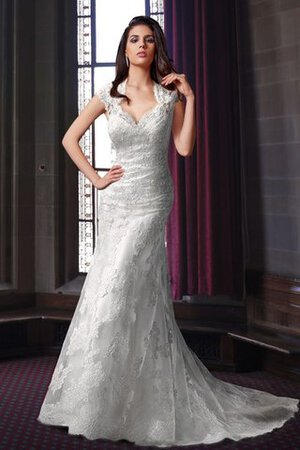 Robe de mariée luxueux romantique avec ruban de traîne courte ceinture en étoffe - Photo 1