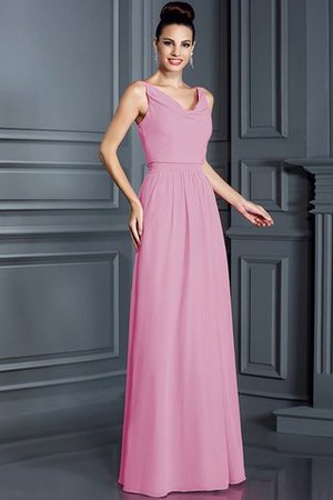 Robe demoiselle d'honneur longue de princesse en chiffon fermeutre eclair a-ligne - Photo 21