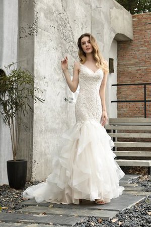 Abito da sposa naturale lusso bella in tulle coda a strascico corto in raso - Foto 9