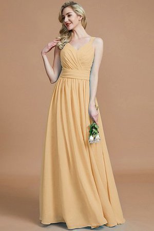 Robe demoiselle d'honneur naturel avec chiffon ligne a v encolure - Photo 18