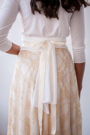 Robe de mariée classique croisade jusqu'au sol ceinture en étoffe avec perle - Photo 4