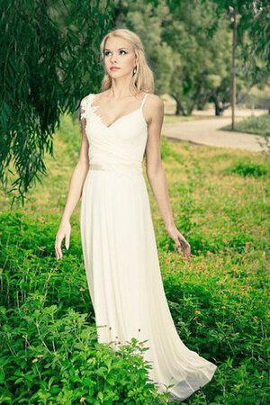 Robe de mariée ligne a avec sans manches dos nu ruché avec ruban - Photo 3