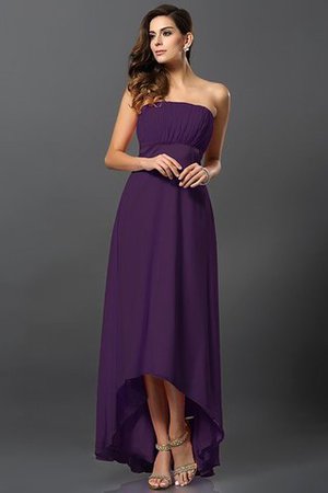 Robe demoiselle d'honneur courte de bustier a-ligne avec chiffon asymétrique - Photo 13