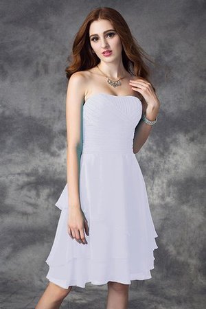A-Line Trägerloser Ausschnitt Ärmelloses Prinzessin Brautjungfernkleid mit Rüschen - Bild 29