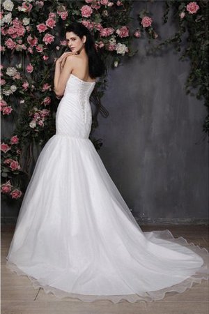 Ärmellos Organza Einfaches Modern Brautkleid mit Rüschen - Bild 2