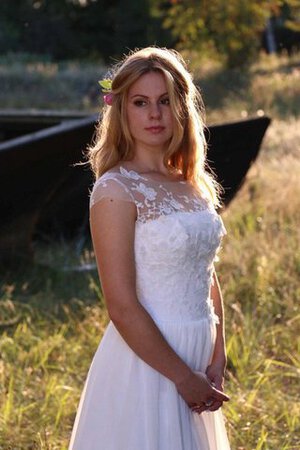 Abito da Sposa con Piega Semplice Barchetta Cuore A-Line con Applique - Foto 2