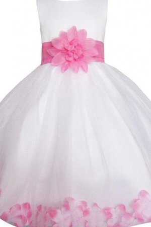 Robe de cortège enfant en tulle ligne a avec nœud à boucles manche nulle - Photo 1