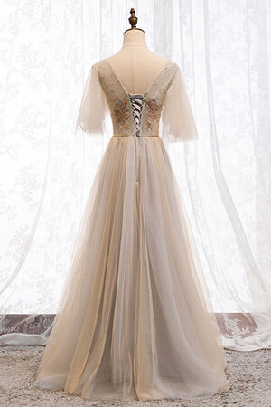 Robe de bal avant-gardiste ligne a salle interne naturel longue - Photo 3