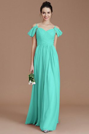 Robe demoiselle d'honneur en chiffon avec sans manches a-ligne ruché avec zip - Photo 21