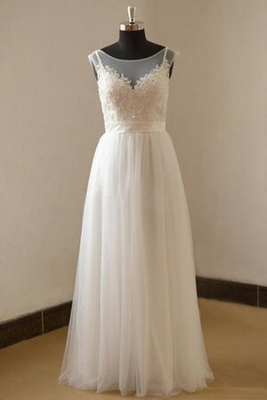 Abito da Sposa con Manica Corte Barchetta con Fusciacca Cappellino a riva A Terra - Foto 1