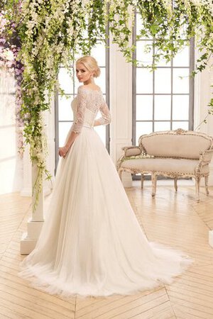 Robe de mariée facile delicat entrecroisé avec décoration dentelle de col en cœur - Photo 2