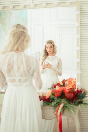 Vestido de Novia en Gasa y Encaje de Manga suelta de Encaje Adorno de Cremallera - Foto 4