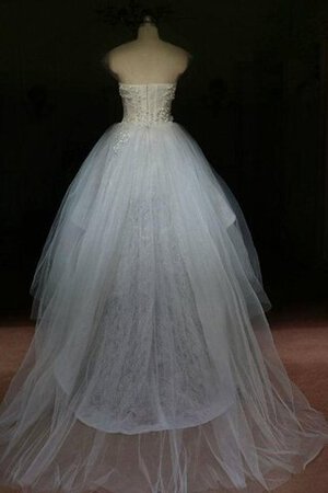 Robe de mariée facile decoration en fleur elevé haut bas textile en tulle - Photo 2