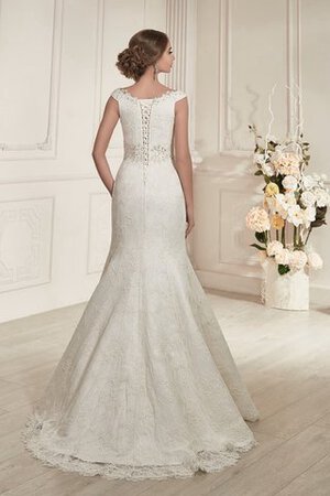 Robe de mariée v encolure avec perle manche nulle de sirène cordon - Photo 1