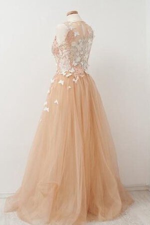 Robe de bal luxueux col en bateau avec décoration dentelle en tulle appliques - Photo 2