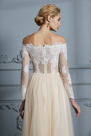 Abito da sposa in tulle con piega carina sogno a-line fuori dalla spalla - Foto 7