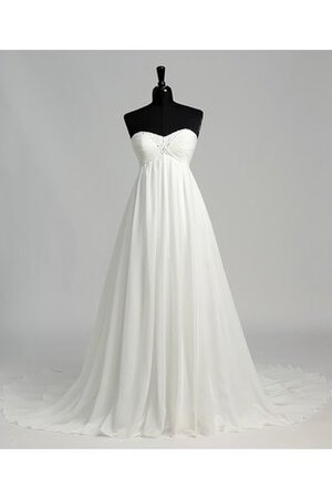 Robe de mariée luxueux simple plissé avec perle manche nulle - Photo 3