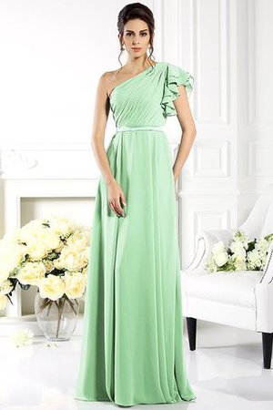 Robe demoiselle d'honneur longue a-ligne de lotus en chiffon avec sans manches - Photo 26