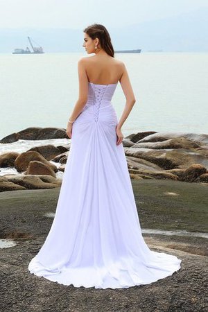 Ärmelloses Empire Taille Beach Stil Anständiges Brautkleid mit Rücken Schnürung - Bild 2