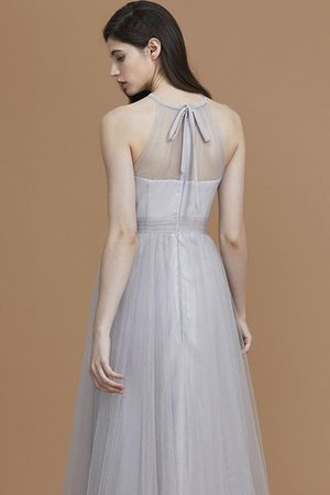 Nackenband Prinzessin Bodenlanges Brautjungfernkleid ohne Ärmeln mit Rüschen - Bild 7