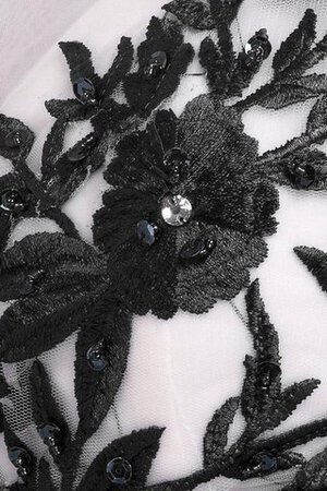Robe de bal avec cristal avec manche courte trou serre elevé decoration en fleur - Photo 5