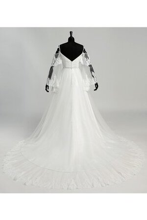 Robe de mariée croisade bretelles spaghetti de traîne moyenne avec zip textile en tulle - Photo 2